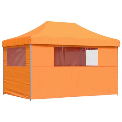 vidaXL Foldable Party Tent Pop-Up with 4 Sidewalls Orange