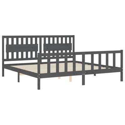 vidaXL Bed Frame without Mattress Grey 200x200 cm Solid Wood Pine