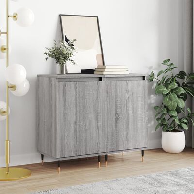 vidaXL Sideboards 2 pcs Grey Sonoma 40x35x70 cm Engineered Wood