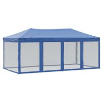 vidaXL Folding Party Tent with Sidewalls Blue 3x6 m