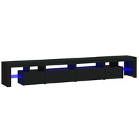 vidaXL TV Cabinet with LED Lights Black 260x36.5x40 cm