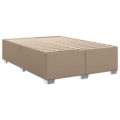 vidaXL Box Spring Bed with Mattress Cappuccino 140x200 cm Faux Leather