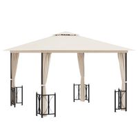 vidaXL Gazebo with Sidewalls&Double Roofs 3x3 m Cream