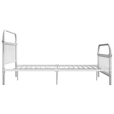 vidaXL Bed Frame without Mattress with Headboard White 160x200 cm Metal