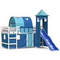 vidaXL Kids' Loft Bed with Tower without Mattress Blue 80x200 cm