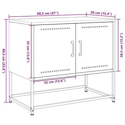 vidaXL TV Cabinet Anthracite 68.5x39x60.5 cm Steel