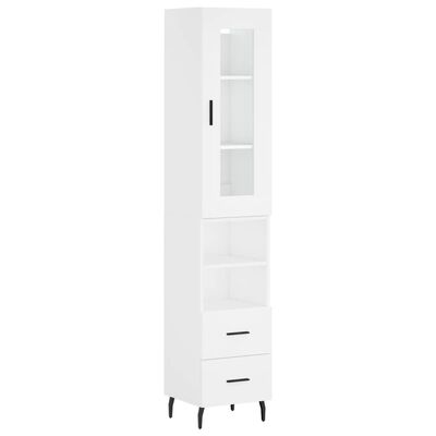 vidaXL Highboard White 34.5x34x180 cm Engineered Wood