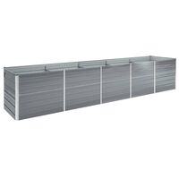 vidaXL Garden Raised Bed Galvanised Steel 400x80x45 cm Grey