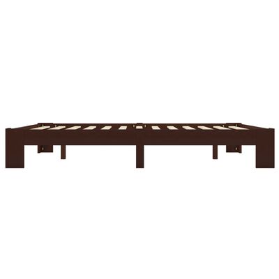 vidaXL Bed Frame without Mattress Dark Brown Solid Pine Wood 160x200 cm