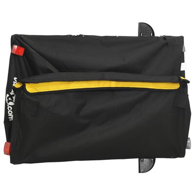 vidaXL Bike Trailer Black and Yellow 45 kg Iron