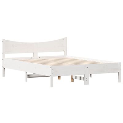 vidaXL Bed Frame without Mattress White 140x200 cm Solid Wood Pine