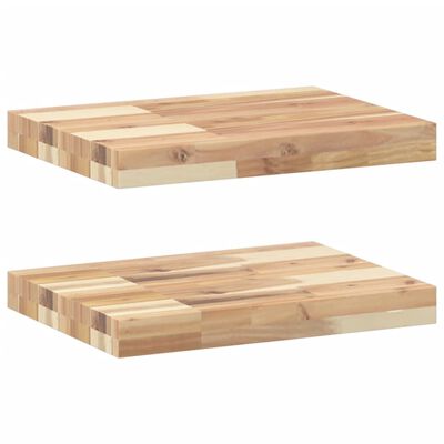 vidaXL Floating Shelves 2 pcs 60x30x4 cm Untreated Solid Wood Acacia