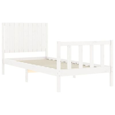 vidaXL Bed Frame without Mattress White 90x200 cm Solid Wood Pine