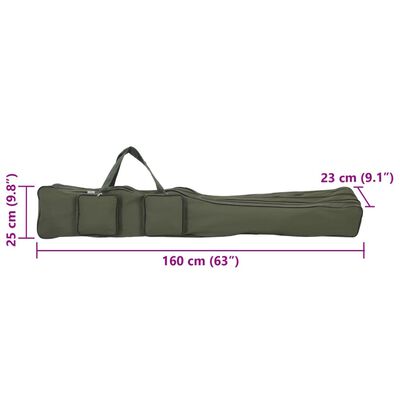 vidaXL Fishing Rod Bag Dark Green 160 cm Oxford Fabric