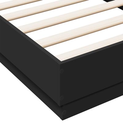 vidaXL Bed Frame Black 75x190 cm Engineered Wood