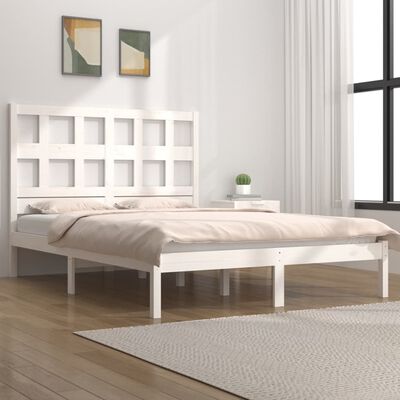 vidaXL Bed Frame without Mattress White 120x200 cm Solid Wood Pine