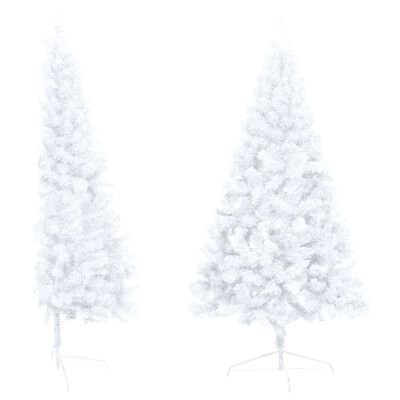 vidaXL Artificial Half Pre-lit Christmas Tree with Ball Set White 150 cm