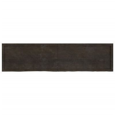 vidaXL Wall Shelf Dark Brown 200x50x(2-6) cm Treated Solid Wood Oak