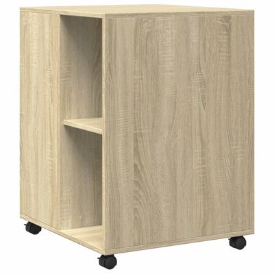 vidaXL Side Table with Wheels Sonoma Oak 55x60x78 cm Engineered Wood