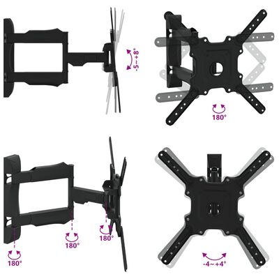 vidaXL TV Wall Mount for 32-55 Inch Screen Max VESA 400x400 mm 35kg