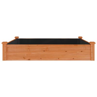 vidaXL Garden Raised Bed with Liner Brown 120x120x25 cm Solid Wood Fir