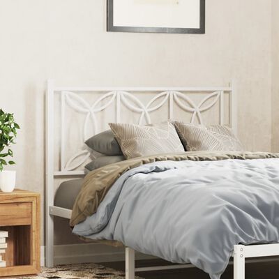 vidaXL Metal Headboard White 100 cm