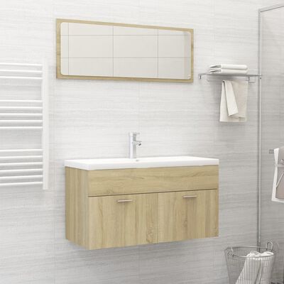 vidaXL Bathroom Furniture Set Sonoma Oak Engineered Wood