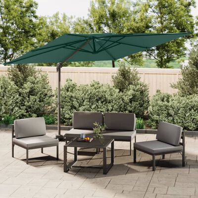 vidaXL Double Top Cantilever Garden Parasol Green 300x300 cm