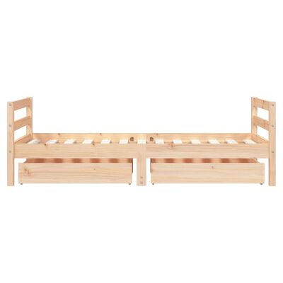 vidaXL Kids Bed Frame with Drawers 80x160 cm Solid Wood Pine