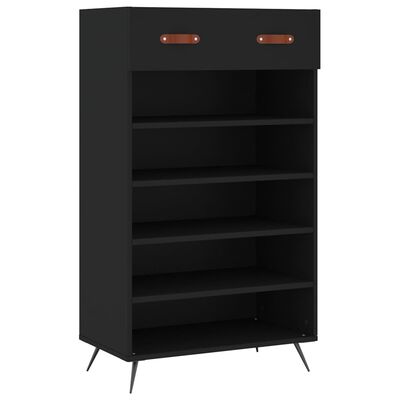 vidaXL Shoe Cabinet Black 60x35x105 cm Engineered Wood