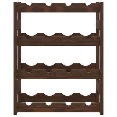 vidaXL Wine Rack for 16 Bottles Brown Solid Wood Pine