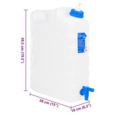 vidaXL Water Container with Tap and Soap Dispenser 20 L Plastic