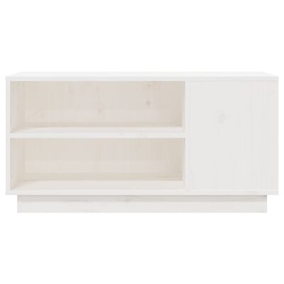 vidaXL TV Cabinet White 80x35x40.5 cm Solid Wood Pine