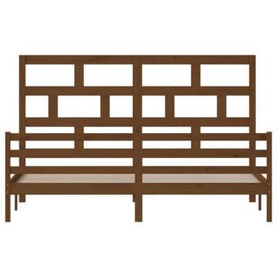 vidaXL Bed Frame without Mattress Honey Brown Solid Wood 200x200 cm (810453+814217)