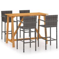 vidaXL 5 Piece Garden Bar Set Grey