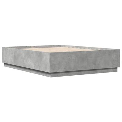 vidaXL Bed Frame with LED without Mattress Concrete Grey 120x200 cm