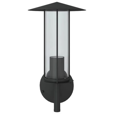 vidaXL Outdoor Wall Light Black Stainless Steel