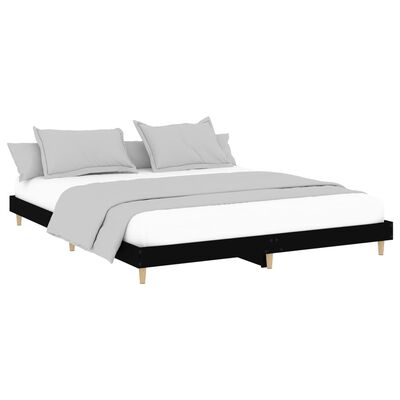 vidaXL Bed Frame without Mattress Black 160x200 cm Engineered Wood