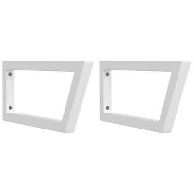 vidaXL Shelf Brackets for Washbasin 2 pcs White Trapezium Steel