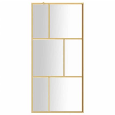 vidaXL Walk-in Shower Wall with Clear ESG Glass Gold 80x195 cm