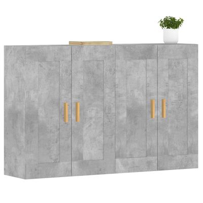 vidaXL Wall Mounted Cabinets 2 pcs Concrete Grey Engineered Wood