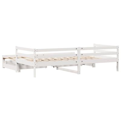 vidaXL Daybed with Trundle and Drawers without Mattress White 90x200 cm