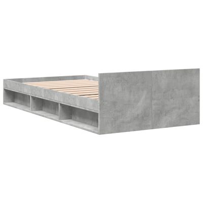 vidaXL Bed Frame with Drawer without Mattress Concrete Grey 75x190 cm Small Single