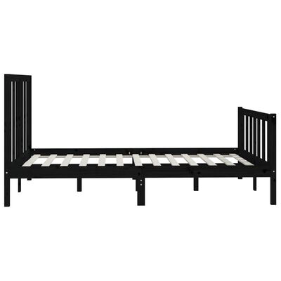 vidaXL Bed Frame without Mattress Black 160x200 cm Solid Wood