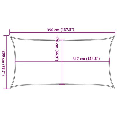 vidaXL Sun Shade Sail Sand 3.5x2 m 100% Polyester Oxford