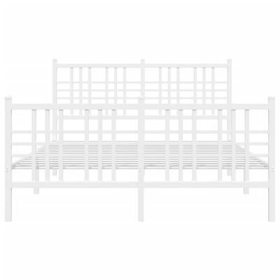 vidaXL Metal Bed Frame without Mattress with Footboard White 120x200 cm