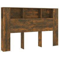 vidaXL Headboard Cabinet Smoked Oak 160x18.5x104.5 cm