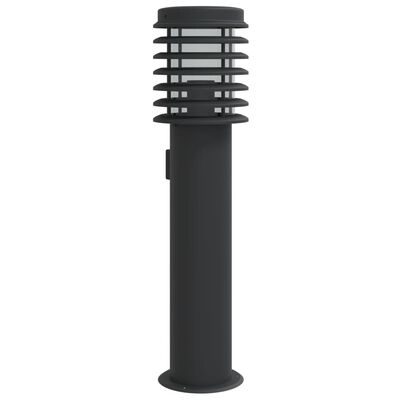 vidaXL Outdoor Floor Lamp with Outlet Black 60 cm Stainless Steel