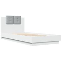 vidaXL Bed Frame with Headboard White 100x200 cm Engineered Wood