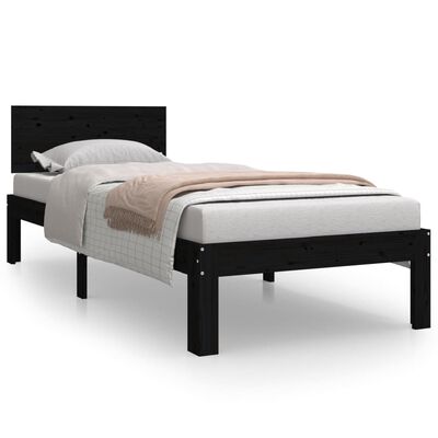 vidaXL Bed Frame without Mattress Black 75x190 cm Small Single